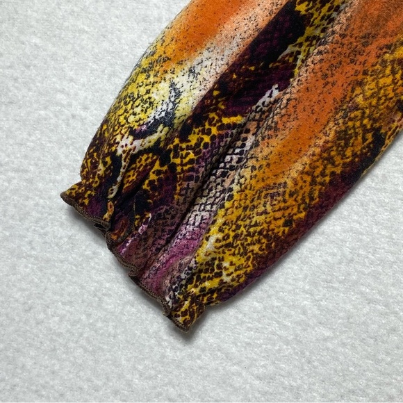 Self Esteem Tunic Top Women’s M Multicolor Snakeskin Braided Neck Casual Stretch - Picture 9 of 15